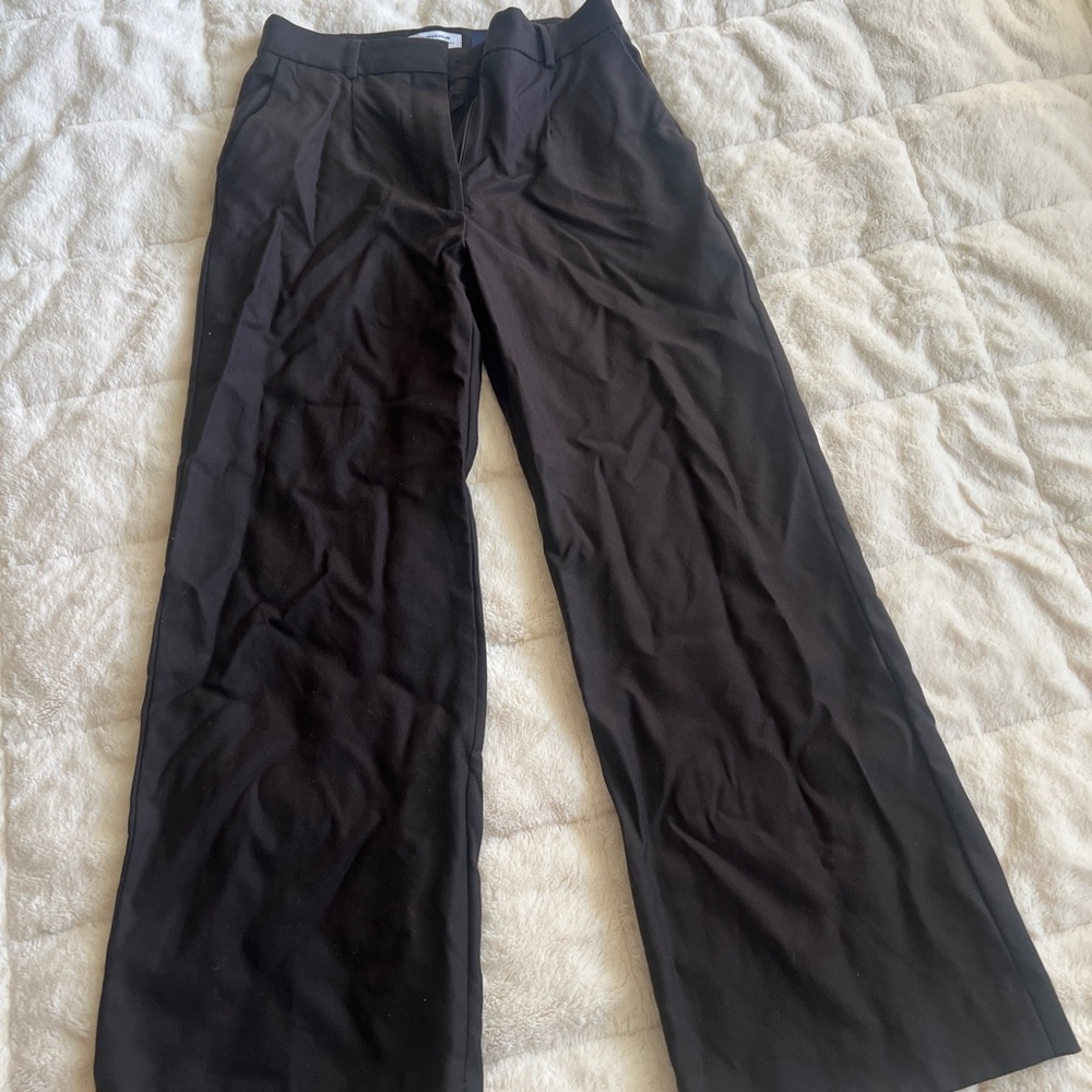Brown Wide Leg wool Pants